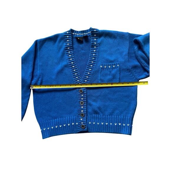 Liz Sport Womens/Teen Petite Cardigan Cropped V Neck Sz Large Cotton cottagecore - Picture 3 of 7